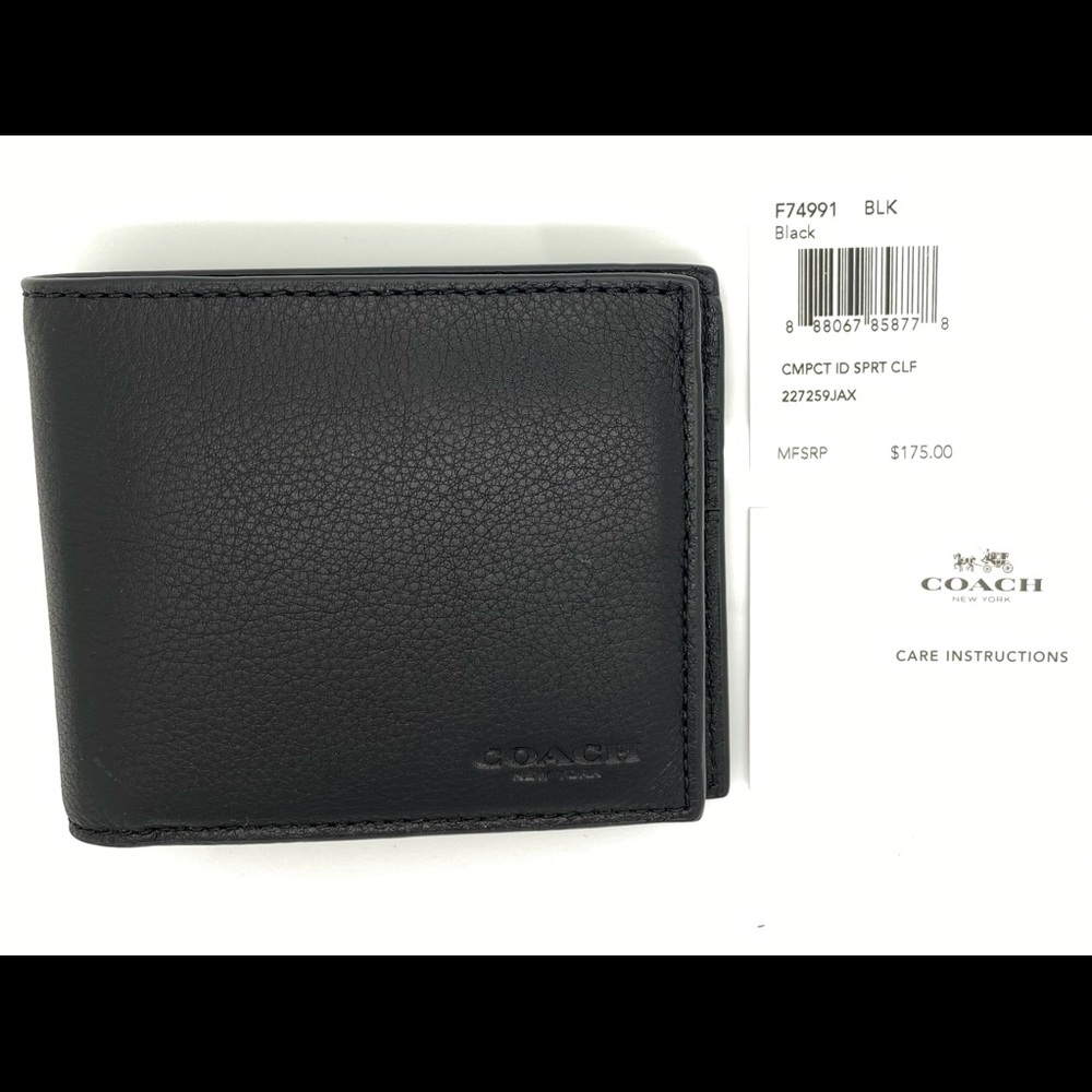 Coach- men’s black leather wallet